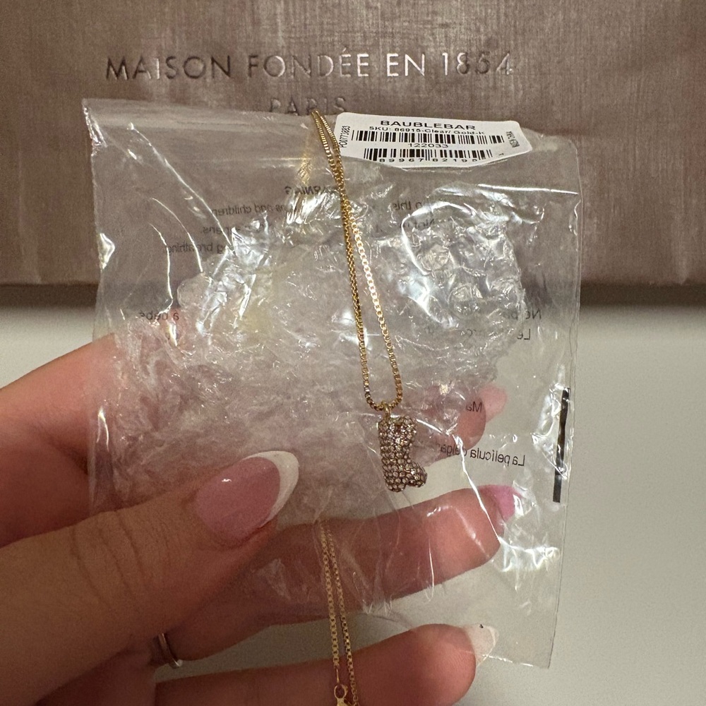 NEW!! BaubleBar Gold Necklace Elegant Jewelry INITIAL K